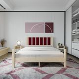 Renazzo Mobilya Orion Model 90x190 cm Bordo Puflu Başlıklı Vernikli Çam Ahşap Karyola