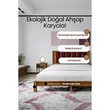 Renazzo Mobilya Orion Model Bordo Puf Başlıklı Masif Ahşap Karyola Kolay Kurulum Fırınlanmış İthal Sibirya Çamı 150x200 Yatak Uyumlu Ceviz
