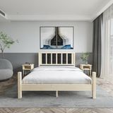 Renazzo Mobilya Orion Model Siyah Renk Puflu Başlıklı Vernikli Çam Ahşap Karyola Ve İki Komodin Set 100x200 cm