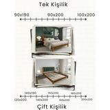 Renazzo Mobilya Orion Zümrüt Yeşili Puflu Masif Ahşap Karyola - Ceviz - 140 x 200 cm