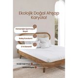 Renazzo Mobilya Padova Bambu Hazeran Başlıklı Ahşap Karyola - Ceviz - 90 x 190 cm