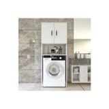 renazzo mobilya Renazzo Çamaşır Makinesi Dolabı 2 Kapaklı 2 Raflı Banyo Dolabı Beyaz
