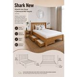 Renazzo Mobilya Shark New 4 Çekmeceli Çift Kişilik Mdf Karyola Atlantik
