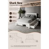 Renazzo Mobilya Shark New 4 Çekmeceli Çift Kişilik Mdf Karyola - Beyaz - 120 x 200 cm