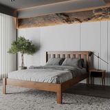Renazzo Mobilya Shark New Masif Ahşap Karyola - Ceviz - 120 x 200 cm