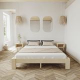 Renazzo Mobilya Soft Model 120x200 cm Vernikli Çam Ahşap Karyola