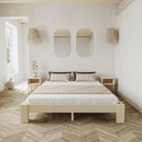 Renazzo Mobilya Soft Model 160x200 cm Vernikli Çam Ahşap Karyola