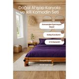 Renazzo Mobilya Soft Model Masif Ahşap Karyola ve 2 Adet Komodin Kolay Kurulum Fırınlanmış Ithal Sibirya Çamı 140X190 Yatak Uyumlu 2 Adet Komodin - Ceviz - 140 x 190 cm