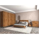 Renazzo Mobilya Softwood Masif Ahşap Yatak Odası Seti - Ceviz - 90x190
