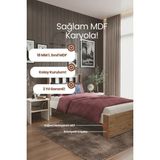 Renazzo Mobilya Stark Çift Kişilik MDF Karyola - Atlantik Renk - 120 x 200 cm - Lacivert