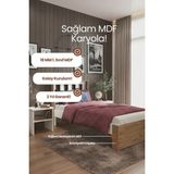 Renazzo Mobilya Stark Tek Kişilik Mdf Modern Karyola - 1. Sınıf 18 mm Mdf Genç Odası Karyolası - 140 x 200 cm