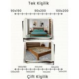 Renazzo Mobilya Urban Model Masif Ahşap Karyola - Ceviz - 120 x 200 cm