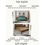 Renazzo Mobilya Urban Model Masif Ahşap Karyola - Ceviz - 180 x 200 cm