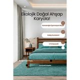 Renazzo Mobilya Urban Model Masif Ahşap Karyola Kolay Kurulum Fırınlanmış Ithal Sibirya Çamı 120X200 Yatak Uyumlu - Ceviz - 120 x 200 cm