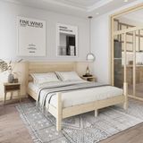 Renazzo Mobilya Urban Model Masif Ahşap Karyola ve 2 Komodin Set - Vernikli - 140 x 190 cm