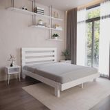 Renazzo Mobilya Urban New Model Beyaz Renk Çam Ahşap Karyola Ve İki Komodin Set 120x200 cm