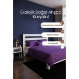 Renazzo Mobilya Urban New Model Masif Ahşap Karyola Kolay Kurulum Fırınlanmış Ithal Sibirya Çamı 120X200 Yatak Uyumlu - Beyaz - 120 x 200 cm