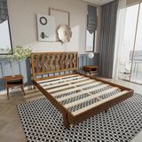 Renazzo Siena New Model Ceviz Renk Çam Ahşap Karyola - 200 x 200 cm