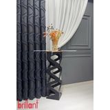 rendecioğlutekstil Fon Perde Brillant Marka Tanjant Püsküllü Fon Pufy Nilda Antrsit 70 x 260 Antrasit