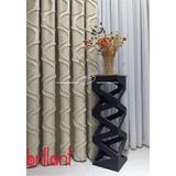rendecioğlutekstil Fon Perde Brillant Marka Tanjant Püsküllü Fon Pufy Nilda Antrsit 90 x 260 Krem