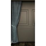 rendecioğlutekstil Fon Perde Milas Desen Jakar Fonluk 80 * 270 Sık Pileli 80 x 270 İndigo Mavi