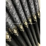 rendecioğlutekstil Fon Perde Pano Panel Fonluk Göbek Şerit Damask 90 x 260 Siyah-Gri