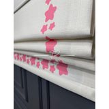 rendecioğlutekstil Katlamalı Keten Baskılı Çocuk Odası Perdesi 150 x 260 Pembe