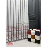 rendecioğlutekstil Tül Perde Çocuk Odası Tül Perdesi Colorful Gökkuşağı Desen 325 x 260 Ekru