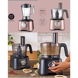 Rendeleme, Dilimleme, Yoğurma ve Çırpma 10 Ürün 1 Arada Mutfak Robotu, Blender Seti 2000W - Pembe