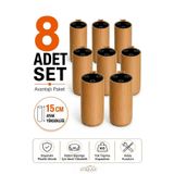 ReNe HOME Bohem 15 cm Açık Meşe 8 Adet Açık Meşe Mobilya Ayağı Robot Süpürgeye Uyumlu Koltuk Dolap Tv Ayağı
