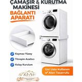 ReNe HOME Çamaşır Makinesi Dolabı Çamaşır ve Kurutma Makinesi Üst Üste Sabitleme Bağlantı Aparatı Beyaz