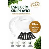 Rene Home Esnek Pvc Çim Ayırıcı Bahçe Peysaj Düzenleyici (10 Metre Beyaz) Çim Sınırlayıcı Esnek Plastik Taş Toprak Ayraç Bariyer Peysaj Bordürü - 7 x 10