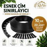 Rene Home Esnek Pvc Çim Ayırıcı Bahçe Peysaj Düzenleyici (10 Metre Siyah) Çim Sınırlayıcı Esnek Plastik Taş Toprak Ayraç Bariyer Peysaj Bordürü - 7 x 10