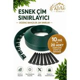 Rene Home Esnek Pvc Çim Ayırıcı Bahçe Peysaj Düzenleyici (10 Metre Yeşil) Çim Sınırlayıcı Esnek Plastik Taş Toprak Ayraç Bariyer Peysaj Bordürü - 7 x 10