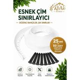 Rene Home Esnek Pvc Çim Ayırıcı Bahçe Peysaj Düzenleyici (25 Metre Beyaz) Çim Sınırlayıcı Esnek Plastik Taş Toprak Ayraç Bariyer Peysaj Bordürü - 7 x 25