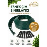 ReNe HOME Esnek Pvc Çim Ayırıcı Bahçe Peysaj Düzenleyici (25 Metre Yeşil) Çim Sınırlayıcı Esnek Plastik Taş Toprak Ayraç Bariyer Peysaj Bordürü