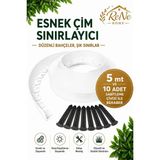 Rene Home Esnek Pvc Çim Ayırıcı Bahçe Peysaj Düzenleyici (5 Metre Beyaz) Çim Sınırlayıcı Esnek Plastik Taş Toprak Ayraç Bariyer Peysaj Bordürü - 7 x 5