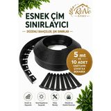 Rene Home Esnek Pvc Çim Ayırıcı Bahçe Peysaj Düzenleyici (5 Metre Siyah) Çim Sınırlayıcı Esnek Plastik Taş Toprak Ayraç Bariyer Peysaj Bordürü - 7 x 5