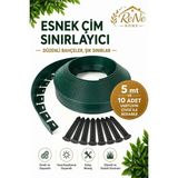 Rene Home Esnek Pvc Çim Ayırıcı Bahçe Peysaj Düzenleyici (5 Metre Yeşil) Çim Sınırlayıcı Esnek Plastik Taş Toprak Ayraç Bariyer Peysaj Bordürü - 7 x 5