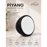 Rene Home Piyano Mobilya Kulpu Dekoratif Şifonyer Gardırop Mutfak Banyo Kulpu - Siyah - Beyaz