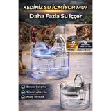 Renetic Otomatik Kedi Su Pınarı Sessiz LED Işıklı Filtreli Su Sebili Şeffaf Su Çeşmesi Adaptörlü