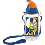 Renga Kral Şakir Desenli Pipetli Tritan Matara 500 ml Mavi