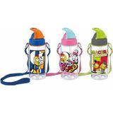 Renga Kral Şakir Desenli Pipetli Tritan Matara 500 ml Pembe