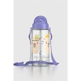 Renga Migo Desenli 500 ml Askılı Pipetli Tritan Çocuk Matara 912008 Lila