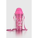 Renga Migo Tavşan Desenli 300 ml Askılı Pipetli Pp Bebek Suluk 912013 Pembe