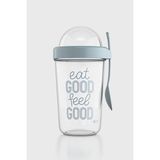 Renga Orbit 600 ml Eat Good Desen Tritan Müsli ve Atıştırmalık Kabı 192009 Turkuaz