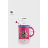 Renga Ruby Tavşan Desenli 210 Ml Pipetli Kulplu Pp Bebek Bardağı 142026 Pembe-mor Pembe