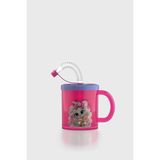 Renga Ruby Tavşan Desenli 210 ml Pipetli Kulplu Pp Bebek Bardağı 142026 Pembe-Mor