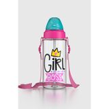 Renga Sonic Air Desenli 500 ml Askılı Pipetli Tritan Çocuk Matara 912058 Pembe-Mint