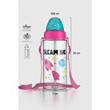 Renga Sonic Air Desenli 500 ml Askılı Pipetli Tritan Çocuk Matara 912058 Pembe